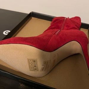 Hibiscus-63High Heel - Stretched Pointed Closed Toe Anne Michelle, Red